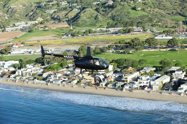 Helicopter over Malibu Coastline