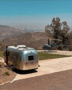 Airstream Helicopter Experience Glamping